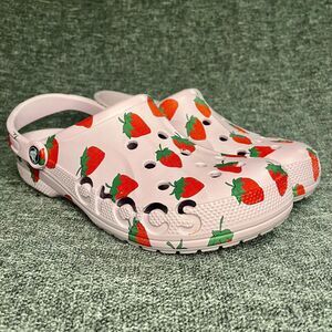 Crocs Baya Seasonal Strawberry Printed Pink Womens 11 Clogs Slip On Shoes